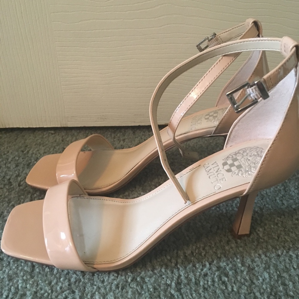 Vince Camuto Nude Ankle Strap Heels